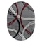 World Rug Gallery Modern Wavy Circles Design Area Rug 5 ft x 7 ft Oval Red 377RED5OV - alternate 3