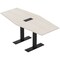 Skutchi Designs 6ft Conference Table With Power Unit | 6 Person Modular Hexagon Meeting Table | Harmony Series HAR-HEX.IR-36X72-T.BK-K458-EBLK - alternate 1