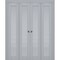 Sartodoors Sliding Closet Double Bi-fold Doors Grey Solid Core Modern Interior VEREGIO7411DBF-GRE-96 x 80 (4* 24x80) - alternate 1