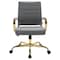 Leisuremod Benmar Leather Office Chair with Gold Frame, Grey BOG19GRL - alternate 2