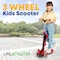 Lifemaster Kids 3-Wheel Scooter w/ Foldable Seat, LED Wheels, Adjustable Handlebar, Indoor/Outdoor Red LIFMS33 - alternate 2