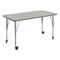 Flash Furniture Wren 48 in x 24 in Adjustable Height Activity Table, Thermal Laminate Top, Standard Legs, Light Gray XU-A2448-REC-LTGRY-T-P-CAS-GG - alternate 1