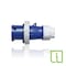 Leviton Pin & Sleeve Plug, 30 A, 250V AC, Three Phase, 3 Pole, IEC Grounding, Blue, NEMA 3R, 4X, 6P, 12 430P9WLEVPI - alternate 1