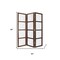 Homeroots 84" Brown Folding Three Panel Screen Room Divider 274608 - alternate 2