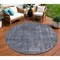 Homeroots 8' Blue And Gray Round Medallion Washable Indoor Outdoor Area Rug 616426 - alternate 1