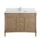 James Martin Vanities Kinnsden 48" Sgl Vanity, Weathered Oak, Sgl Hole 3 CM Wht Zeus Silestone Top and Matching Backsplash D680-V48-WTO-1WZ - alternate 1