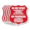 Signmission Bilingual No Spray Shield Sign Do Not Sp, 12 inch X 12 inch, Aluminum Metal Sign, 5PK SHI-A-5Pack-12-366 - alternate 1