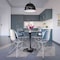 Leisuremod Bristol 5-Piece Modern Dining Set: Round MDF Table & 4 Eiffel Plastic Chairs with Chrome Legs, 5PK BTBL-35BL-CR19CL4 - alternate 2