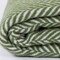Homeroots 55" X 70" Moss Green And White Cotton Blend Woven Herringbone Plush Throw Blanket with Tassels 474034 - alternate 2