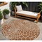 Homeroots 8' Brown And Beige Round Geometric Washable Indoor Outdoor Area Rug 595111 - alternate 1