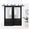 Sartodoors Sliding Closet Barn Bypass Doors 84 x 80 inches, Lucia 22 Matte Black with Rain Glass, Sturdy 8ft LUCIA22BBB-BLK-84 - alternate 2