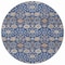 Homeroots 8' Navy Blue Brown And Beige Round Floral Washable Indoor Outdoor Area Rug 605433 - alternate 2