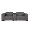 Homeroots 93in Dark Gray and Brown Leather Power Reclining Loveseat With Storage 720541 - alternate 2