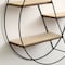 Vintiquewise Elegant 3-Tier Decorative Floating Circular Silhouette Wall Shelf - Circular Metal and Wood QI004691.3BK - alternate 2