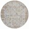Homeroots 8' Taupe And Ivory Round Patchwork Washable Indoor Outdoor Area Rug 631439 - alternate 2
