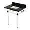 Kingston Brass 30" Black Granite Console Sink with Acrylic Legs, 8-Inch, 3-Hole, Black Granite/Polished Chrome KVPK30KASQ1 - alternate 1