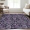 Homeroots 5' X 8' Eggplant Purple And Lavender Damask Washable Indoor Outdoor Area Rug 588161 - alternate 2