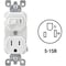 Leviton White 15A Commercial Grade Switch & Outlet R62-T5225-0WS - alternate 1