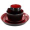 Elama Bacarra 16 Piece Stoneware Dinnerware Set in Two Tone Black and Red ELM-BACARRA-R - alternate 3