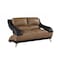 Homeroots 62in Brown and Black And Silver Faux Leather Loveseat 329532 - alternate 1