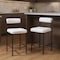 Homeroots Set of Two 26" Ivory and Black Faux Shearling and Steel Low Back Counter Height Bar Chairs, 2PK 555751 - alternate 2