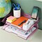 Acrimet Facility 2 Tier Letter Tray Side Load Letter Size Desktop File Organizer Plastic Clear Pink 253.8 - alternate 2
