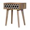 Homeroots 22" Black White And Brown Solid Wood Geometric Bone Inlay One Drawer Nightstand 651519 - alternate 3
