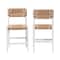 Bali & Pari Talli Bohemian Paper Loom and White Mahogany Wood 2-Piece Counter Stool Set 249-2PC-13887-ZORO - alternate 2
