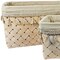 Homeroots Set of Three Beige And Natural Wicker With Fabric Liner Baskets, 3PK 521184 - alternate 2