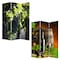 Homeroots 72" Green Canvas Folding Three Panel Screen Room Divider 274640 - alternate 2