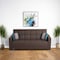 Homeroots 87" Brown Faux Leather Convertible Futon Sleeper Sofa And Toss Pillows With Storage 607089 - alternate 1