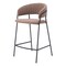 Homeroots Set of Two 26" Brown and Black Shearling and Steel Low Back Counter Height Bar Chairs 555752 - alternate 1