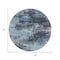 Homeroots 8' Blue And Ivory Round Abstract Washable Indoor Outdoor Area Rug 630641 - alternate 2