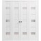 Sartodoors Sliding Closet Double Bi-fold Doors White Solid Core Modern Interior QUADRO4055DBF-WS-72 x 96 (4* 18x96) - alternate 1