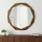 Homeroots 41" Brown Solid Wood Octagon Framed Accent Mirror 376442 - alternate 2