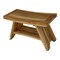 Homeroots Rectangular Teak Shower Stool Or Bench With Shelf In Natural Finish 376729 - alternate 2