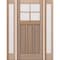 Doornmore CRF-P3G4, 65.25" x 82" ( 36" Door + 2x12" Side) Left Hand, Mahogany SDL 4 Lite Exterior Door CRF-P3G4-SW-3680-G101-SL_1-2_LI - alternate 1