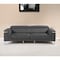 Homeroots 89" Dark Gray Italian Leather Sofa With Silver Legs 534156 - alternate 2