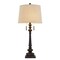 Homeroots 32" Charcoal Two Light Table Lamp With Tan Drum Shade 524775 - alternate 1
