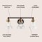 Jonathan Y Manhattan Vintage 25.5" 3-Light Metal/Glass Industrial Rustic LED Vanity, Brass Gold/Oil Rubbed Bronz JYL3546A - alternate 2