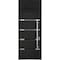Vdomdoors Steel Door Deux 1105 Black Enamel Transom Window Sidelite Stainless Inserts Entry Door Painted W36x DEUX1105EXD-BLK-W36xH80+16-LH-O - alternate 1