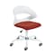 Homeroots White and Red Adjustable Height Swivel Rolling Office Chair 568073 - alternate 1