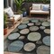 Homeroots 5' X 8' Black Fern Green And Teal Blue Geometric Washable Indoor Outdoor Area Rug 630556 - alternate 1