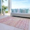 Homeroots 8' X 10' Pink And Ivory Argyle Washable Indoor Outdoor Area Rug 615821 - alternate 2