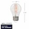 Bulbrite 7 Watt  LED Filament Dimmable A15 Clear Light Bulb with Medium E26 Base, 4 PK 861633 - alternate 2