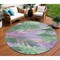 Homeroots 8' Sage And Mint Green Round Floral Washable Indoor Outdoor Area Rug 611122 - alternate 1