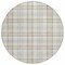 Homeroots 8' Linen And Brown Round Plaid Washable Indoor Outdoor Area Rug 601328 - alternate 2