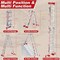 Wrightmaster 14 ft. Aluminum Multi-Position Ladder with Wheels and Stabilizer Bar, 330 lbs. Load Capacity Red ZOR-14FT-RD - alternate 2