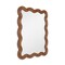 Homeroots 32" Brown Wood Wavy Scalloped Accent Mirror 574051 - alternate 1