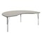 Flash Furniture Wren 72 in x 48 in Kidney Adjustable Height Activity Table, Thermal Laminate Top, Short Legs, Light Gray XU-A4872-KIDNY-LTGRY-T-P-GG - alternate 1